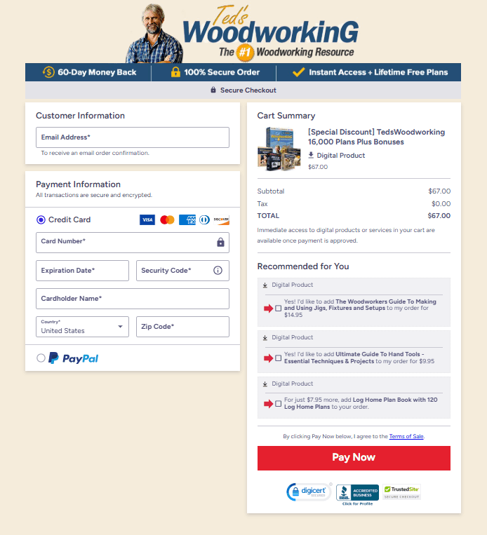 Teds Woodworking-Checkout-Page
